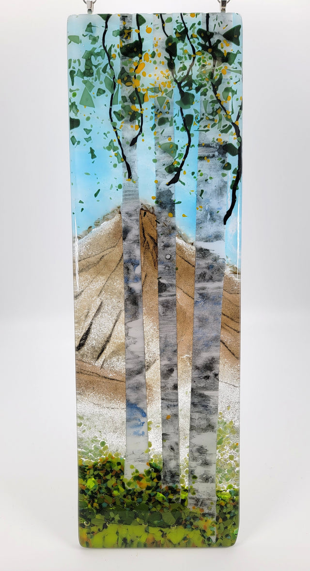 Mountain-Scape Triple Birch Window Hanger
