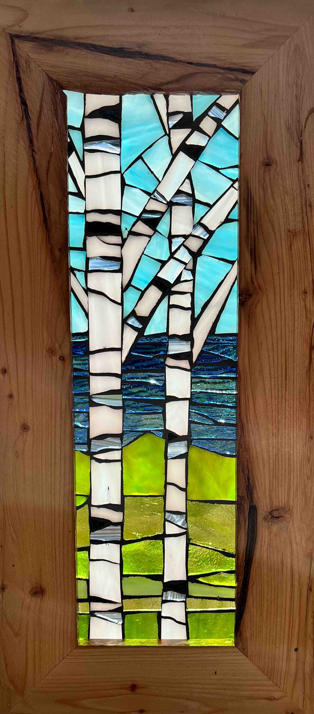 Through Birches Mosaic Window