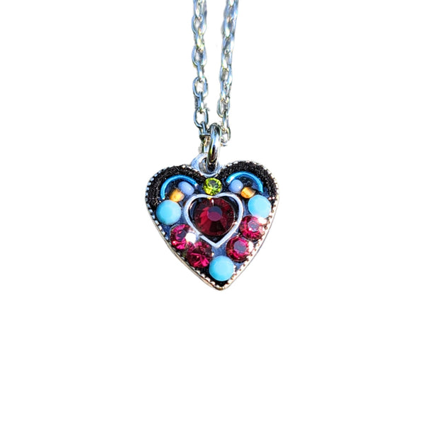 Small Red Crystal Heart Pendant