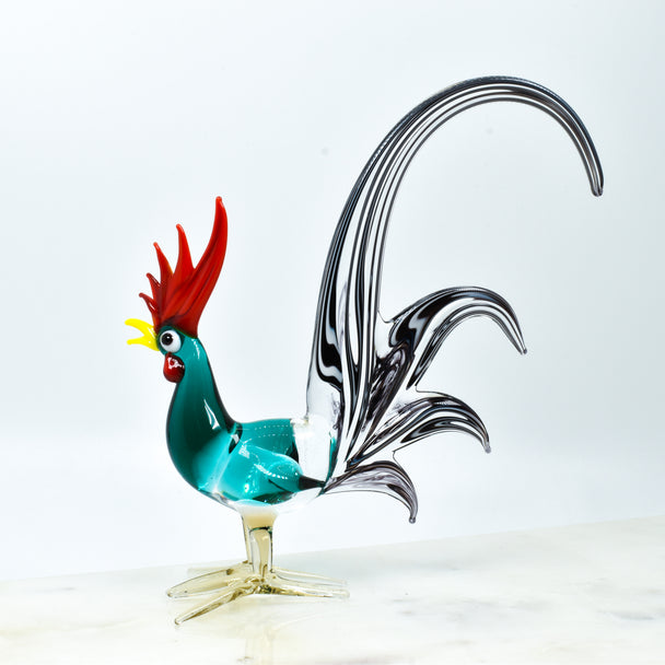 Rooster Glass Sculpture