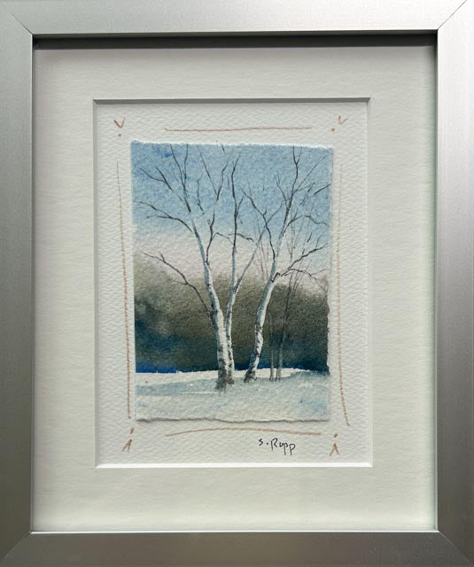 Winter Birches Framed Card #11