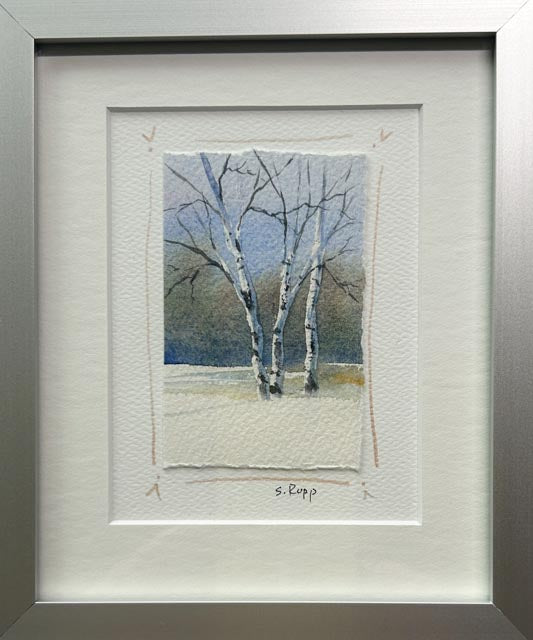 Winter Birches Framed Card #13