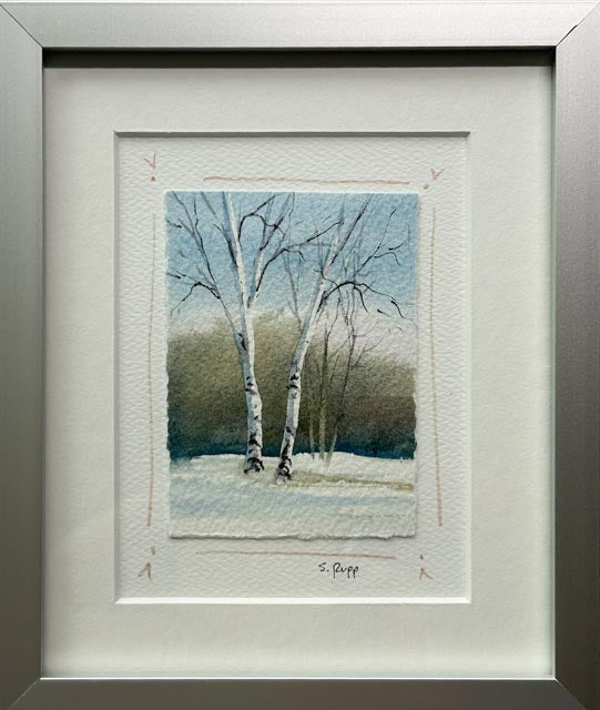 Winter Birches Framed Card #7