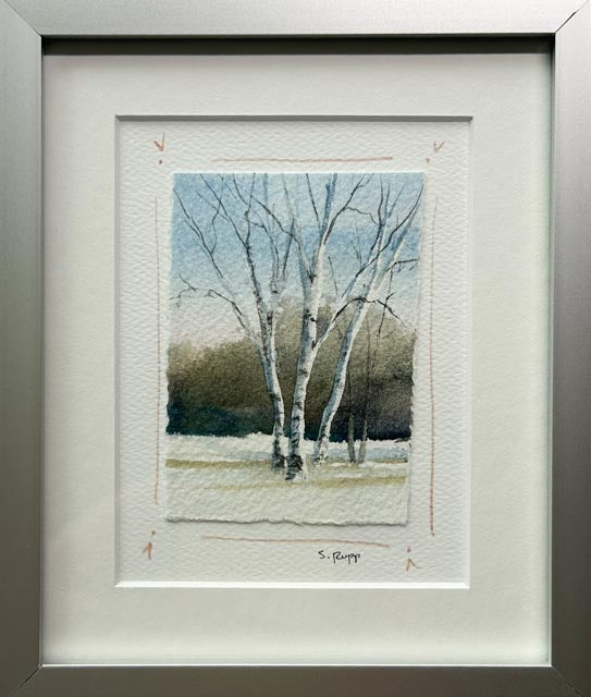 Winter Birches Framed Card #8