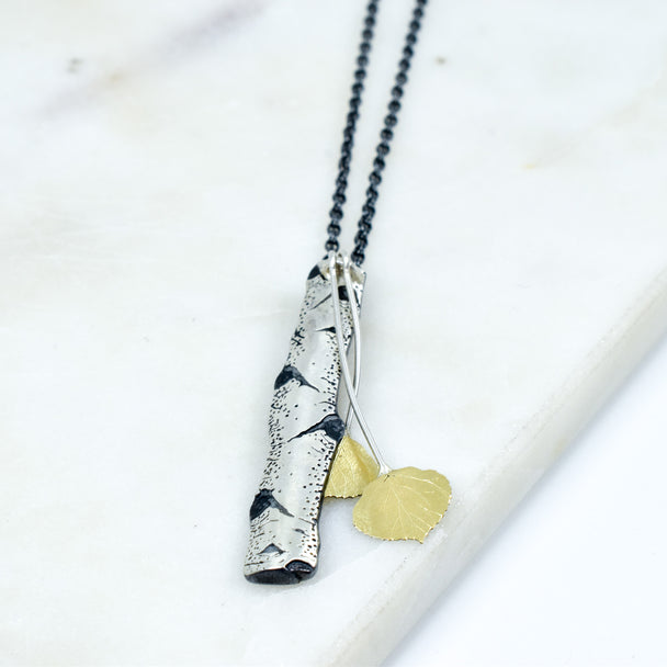 Medium Aspen Allure Pendant with Leaves