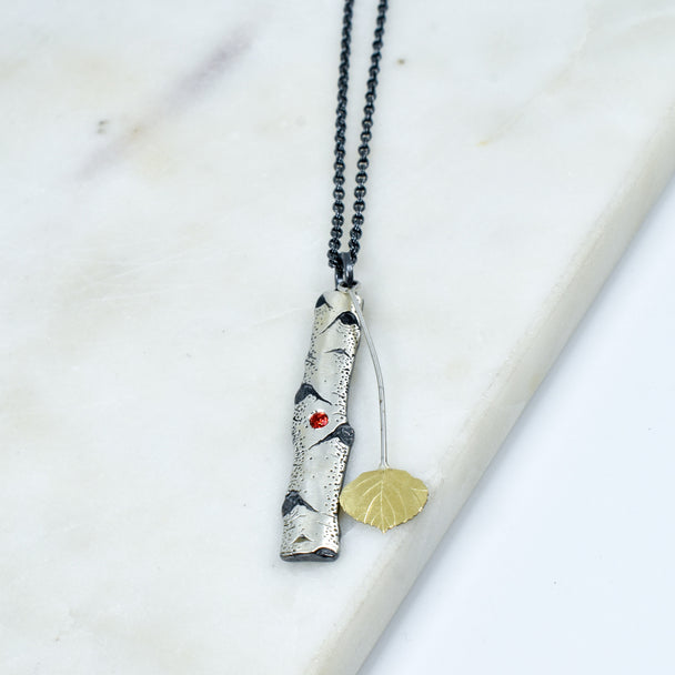 Medium Sapphire Aspen Leaf Allure Pendant Necklace