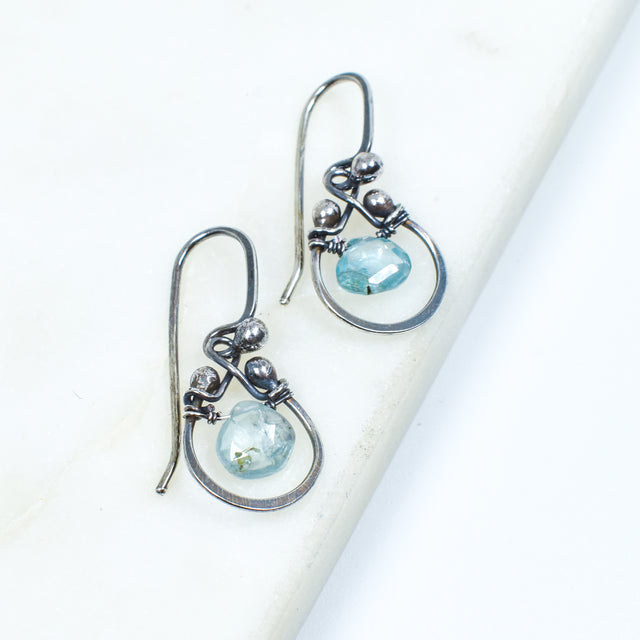 Natural Zircon Horseshoe Earring