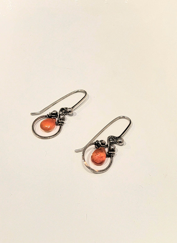 Carnelian Horseshoe Earrings