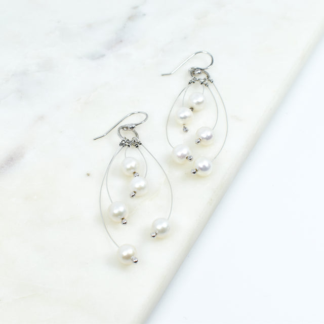 Pearl Multi Short Tickle Earrings