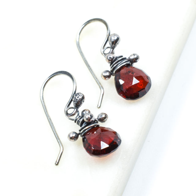 Red Garnet Tiny Swarm Earrings