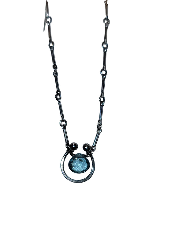 Natural Zircon Horseshoe Solo Necklace
