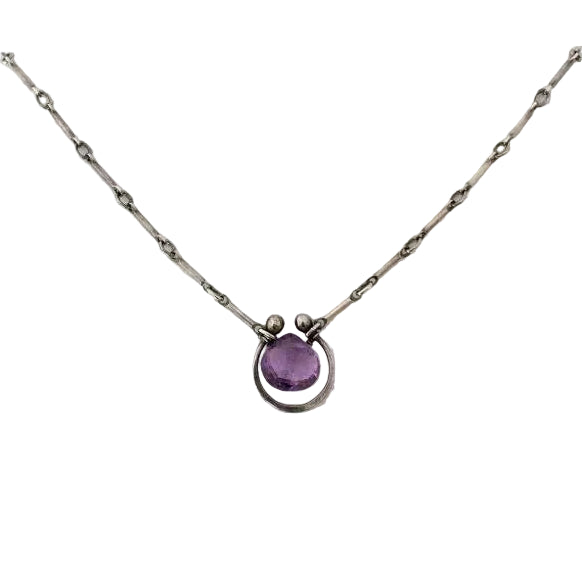 Amethyst Horseshoe Solo Necklace