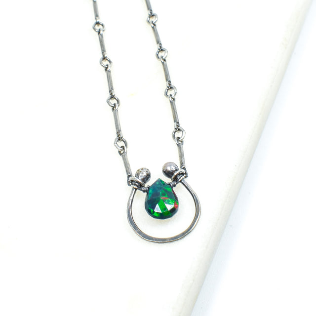 Opal Horseshoe Necklace