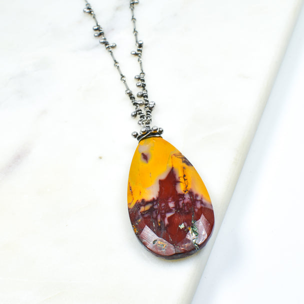 Mookite Jasper Swarm Gold Necklace
