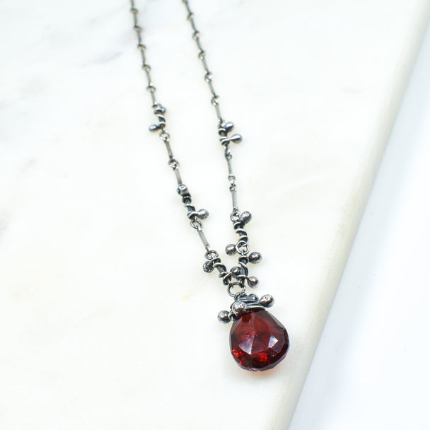 Red Garnet Tiny Swarm Necklace