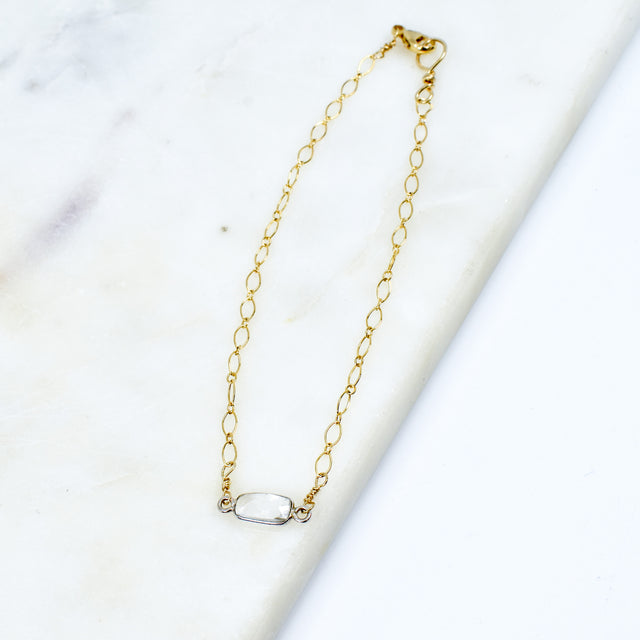 Quartz and 14K Gold Fill Bracelet