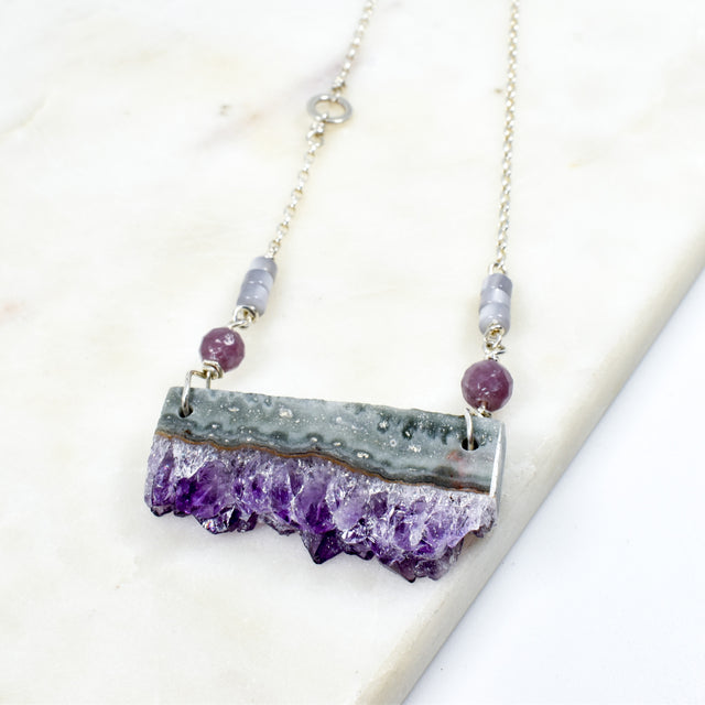 Amethyst and Silver Necklace