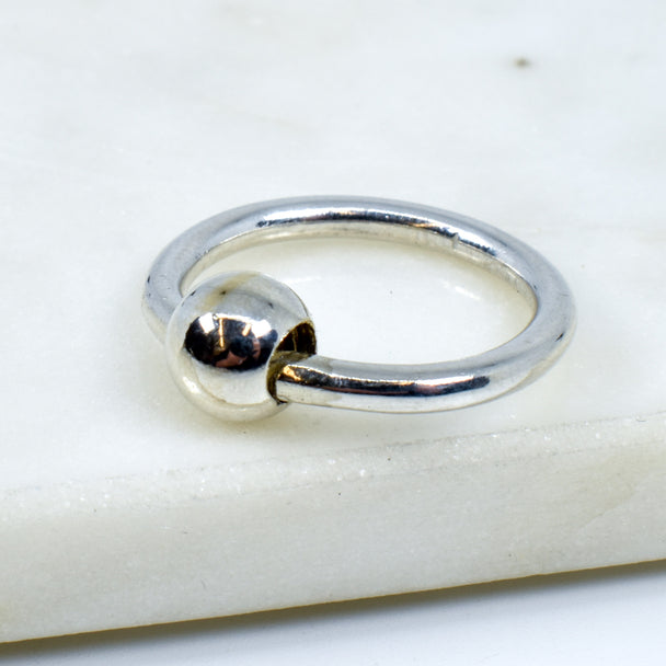 Sterling Silver Spinning Ball Ring