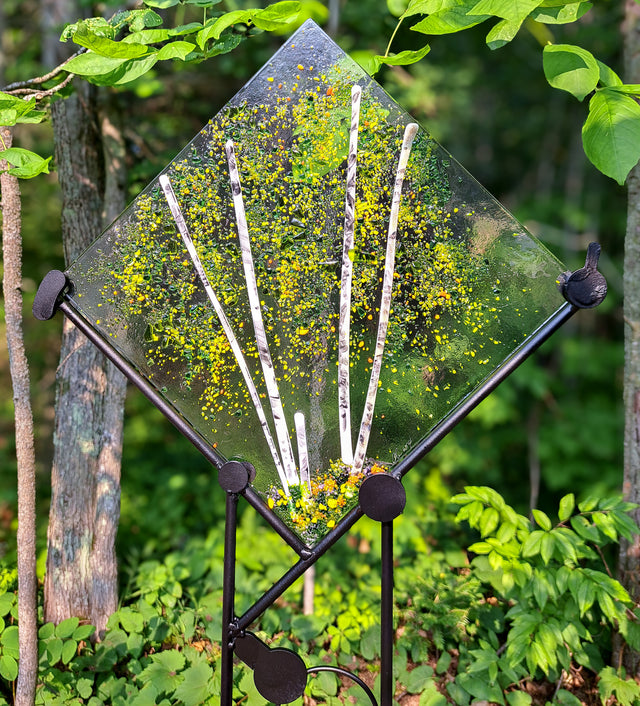 Birch and Flowers