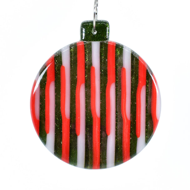Holiday Stripe Round Ornament