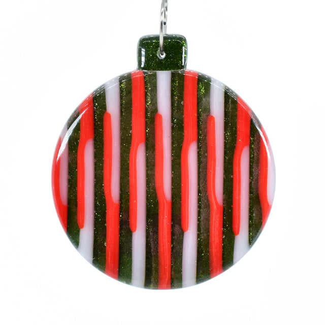 Holiday Stripe Round Ornament