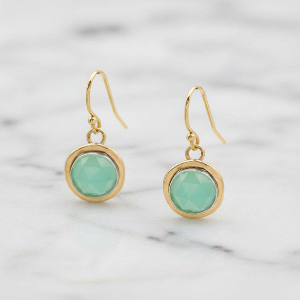 Chalcedony Rose Cut Drop Earrings