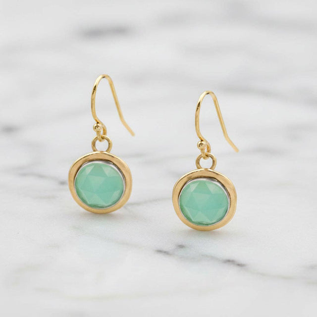 Chalcedony Rose Cut Drop Earrings