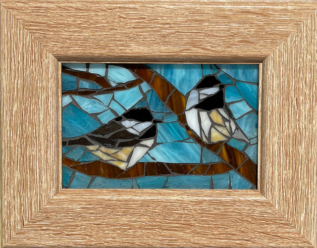 Chickadee Mosaic Window