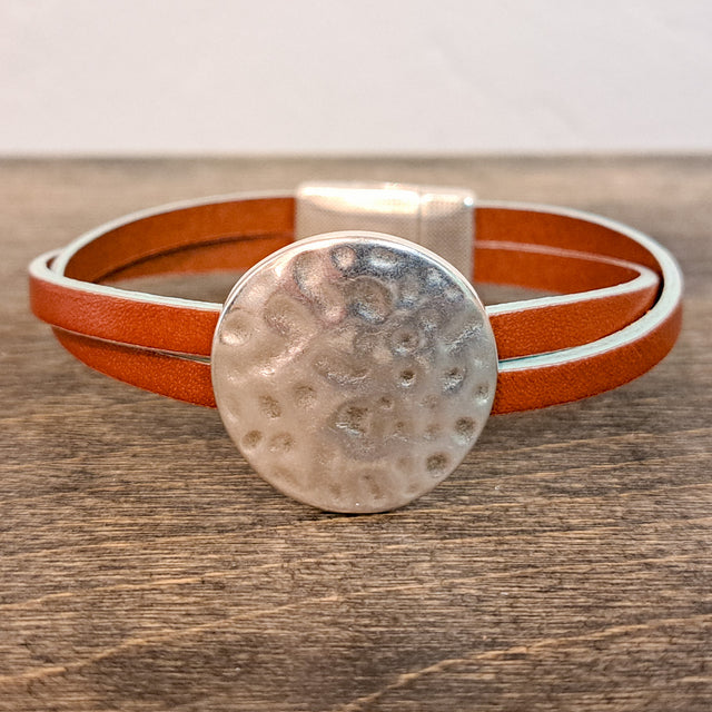 Tan and Turquoise Concho Bracelet