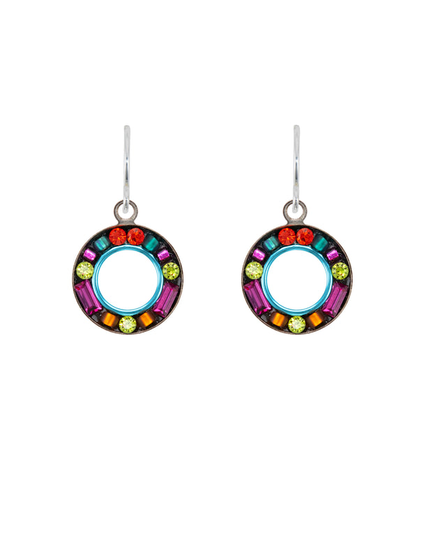 Petite Mosaic Circle Earrings Multicolor