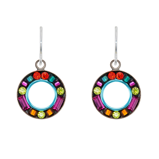 Petite Mosaic Circle Earrings Multicolor