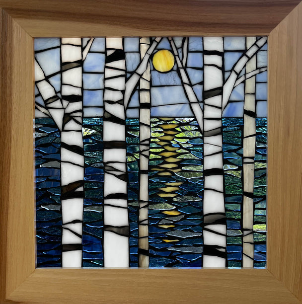 Fall Birch Mosaic Window