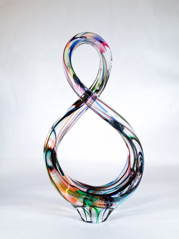 Multicolor Infinity Glass Sculpture
