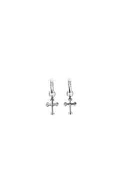 Cross Earrings with Hinged Back