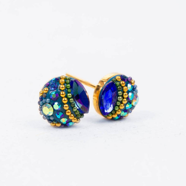 Gold Plate Color Dot Earrings