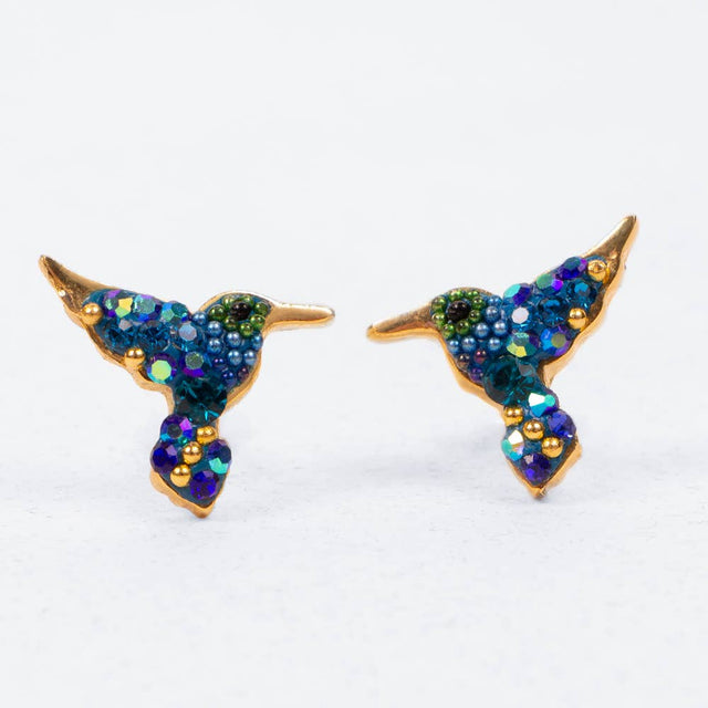 Gold Plate Colibri Earrings