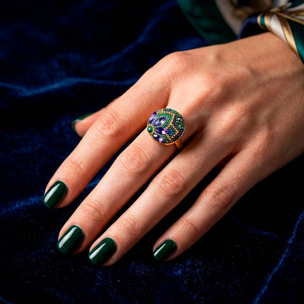 Golden Breeze Brilliant Moon Ring