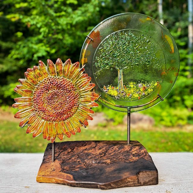 Leaves and Sunflower