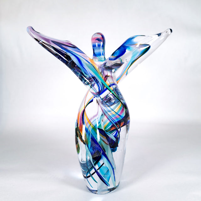 Multicolor Angel Glass Sculpture