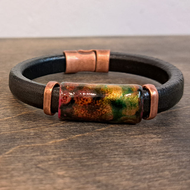 Copper Wildfire Leather Bracelet