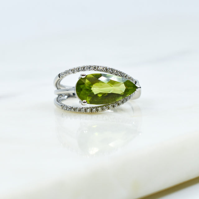 Peridot and Diamond Ring