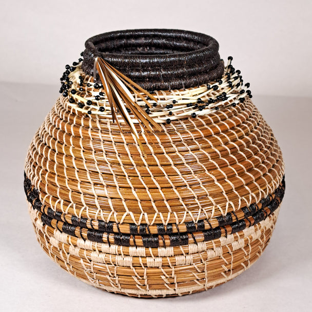 Quill Laced Pine Needle Vase