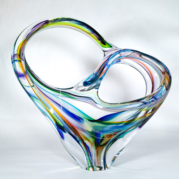 Multicolor Pretzel Glass Sculpture