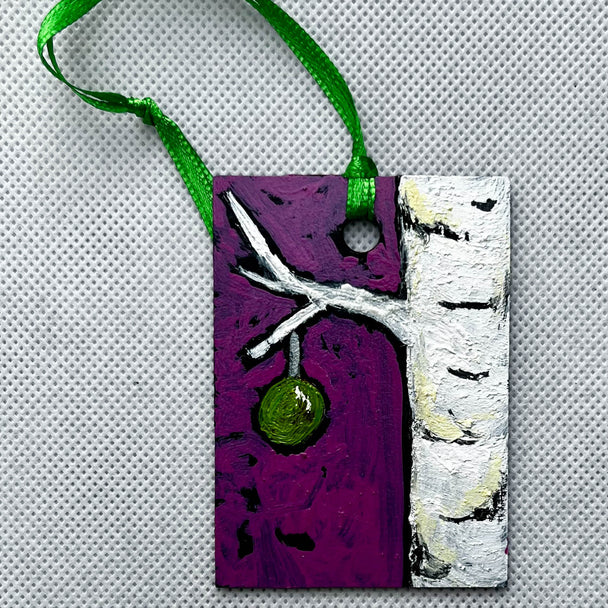 Painted Purple Birch Tree Ornament