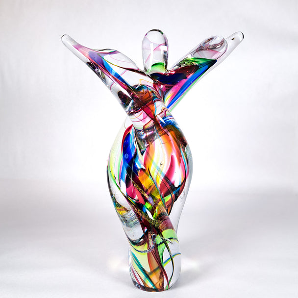 Rainbow Colored Angel Glass Sculpture