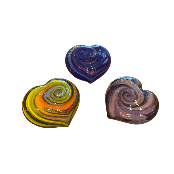 Opaque Swirly Heart Paperweight