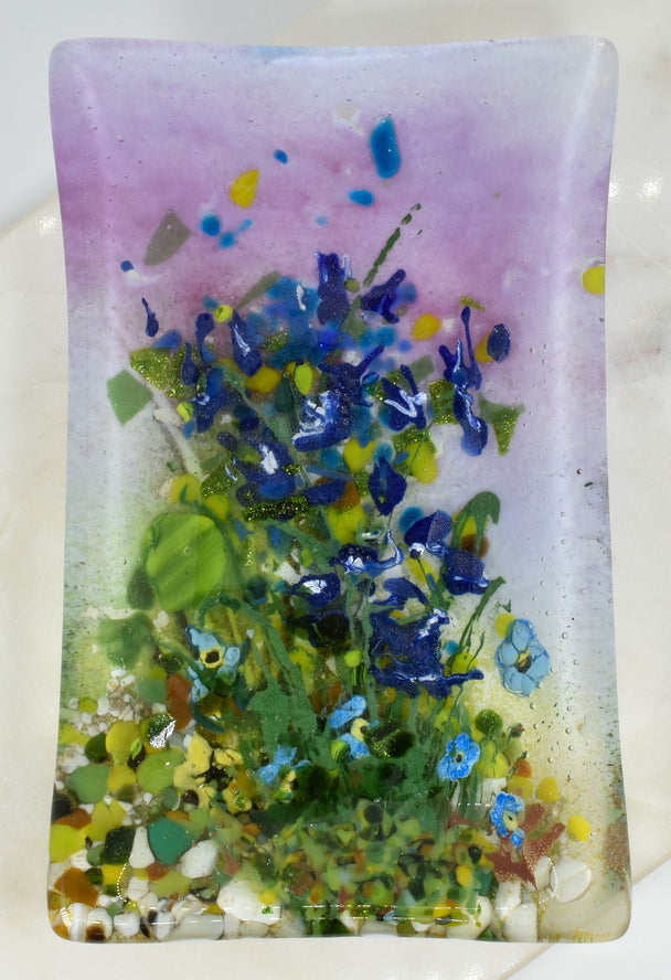 Small Blue Wildflower Dish