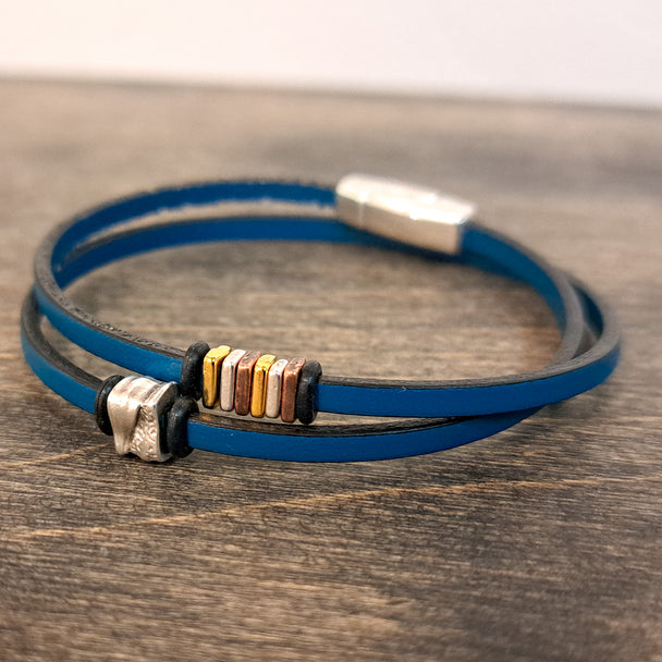 Turquoise Square Wrap Leather Bracelet