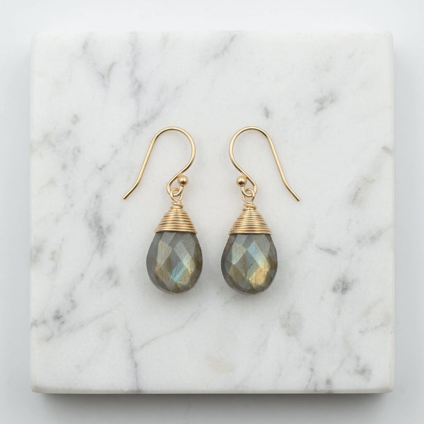 Wrapped Labradorite Earrings
