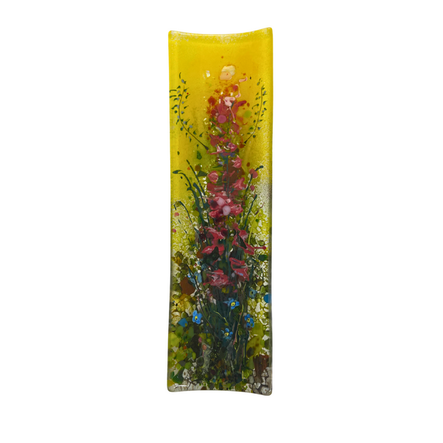 Yellow Sky Pink Wildflower Channel Plate